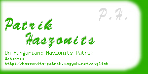 patrik haszonits business card